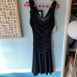 Black sequin diamond v back gown/ dress size 8 NWT